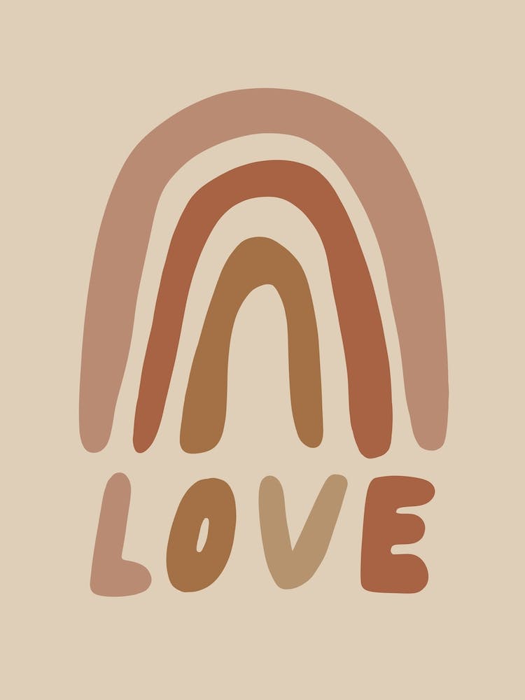 Arc-en-ciel Boho Amour - Art pour chambre d'enfant style Cottagecore