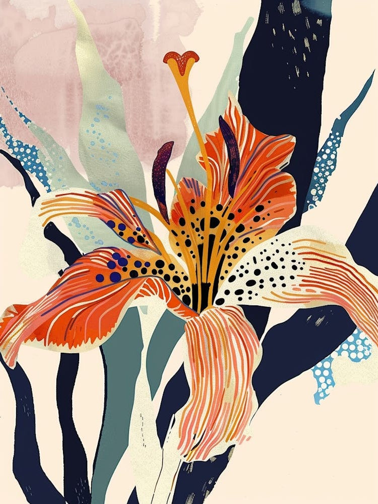 Colourful Flower Illustration Lily 3