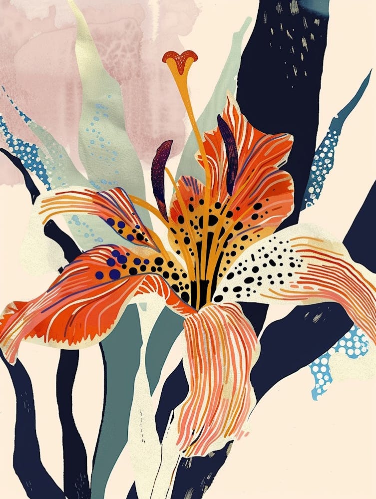 Colourful Flower Illustration Lily 3