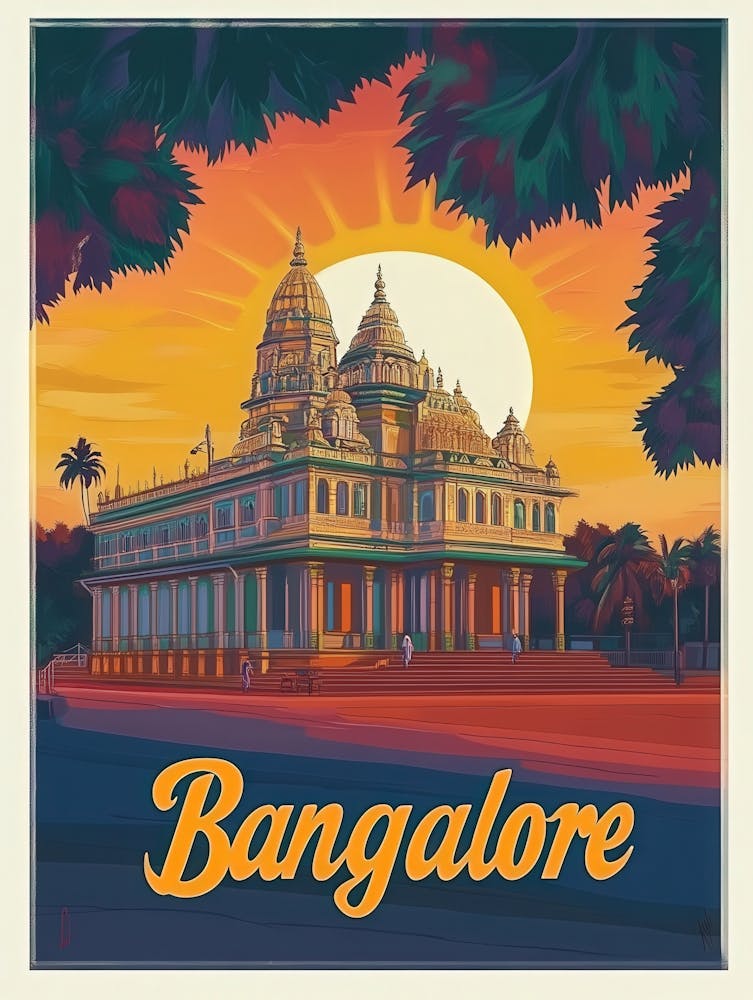 Aihrgdesign A Mid Century Modern Travel Poster For Bangalore 1