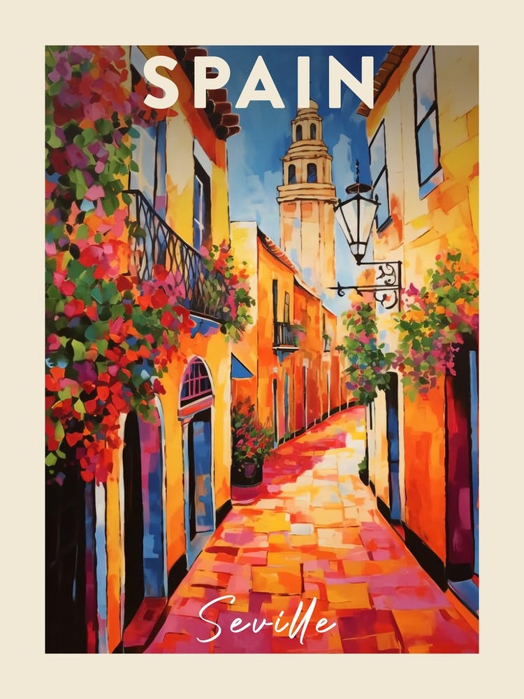 Seville Spain 4 Fauvist Painting Travel Poster