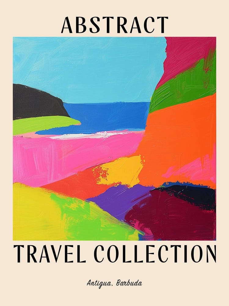 Abstract Travel Collection Poster Antigua Barbuda 7
