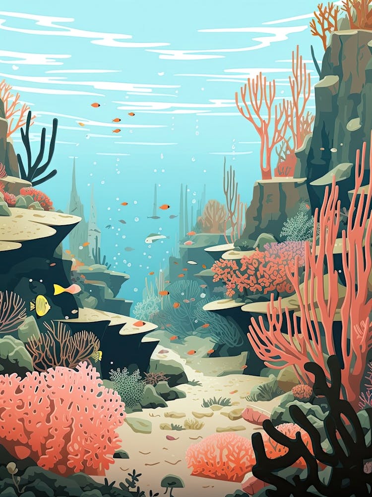 Great Barrier Reef, Australia, Graphic Illustration 2