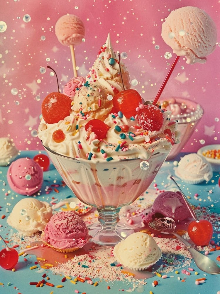 Kitsch Trifle Jelly Retro Collage 2