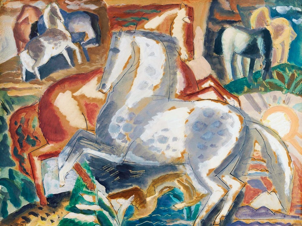 Horses In Landscape, Leo Gestel