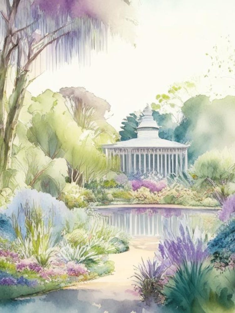 Adelaide Botanischer Garten, 2, Australien Pastell Aquarell