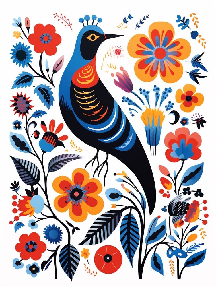 Scandinavian Bird Illustration Magpie 2
