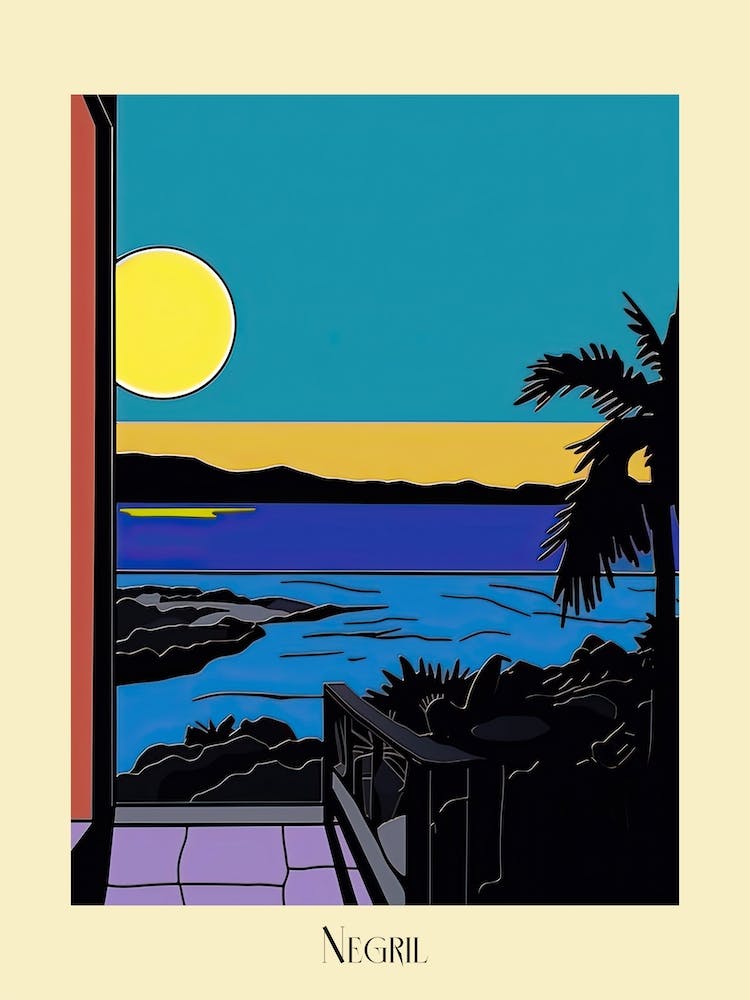 Poster Of Minimal Design Style Of Negril, Jamaica 3