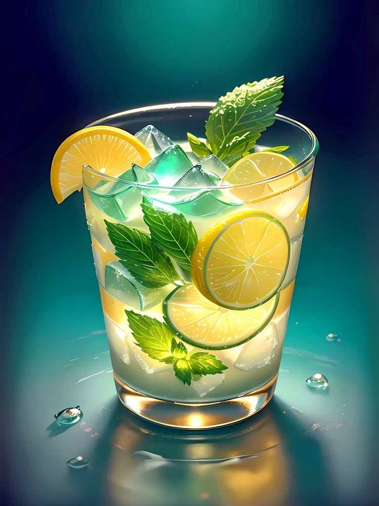 Cocktail With Lemon And Mint