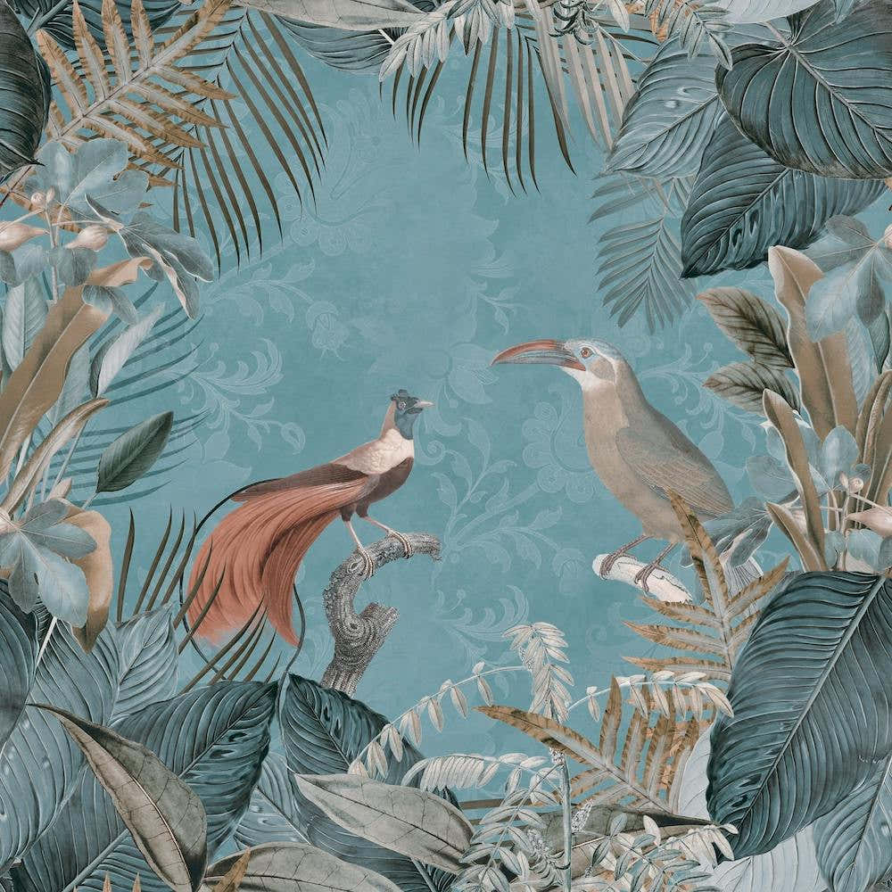 Birds Of Paradise Pastel Blue