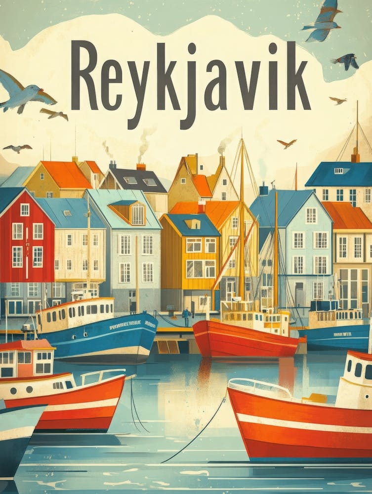 Aihrgdesign A Classic 1960s Travel Poster For Reykjavik 4
