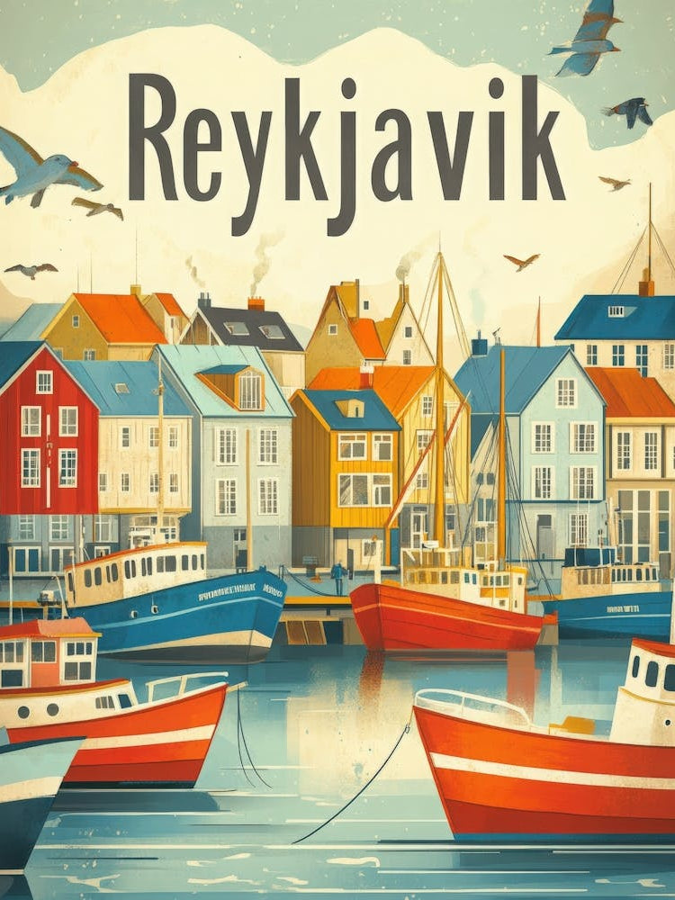 Aihrgdesign A Classic 1960s Travel Poster For Reykjavik 4