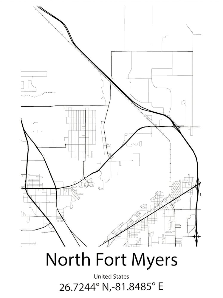 North Fort Myers,United States Minimalist Map