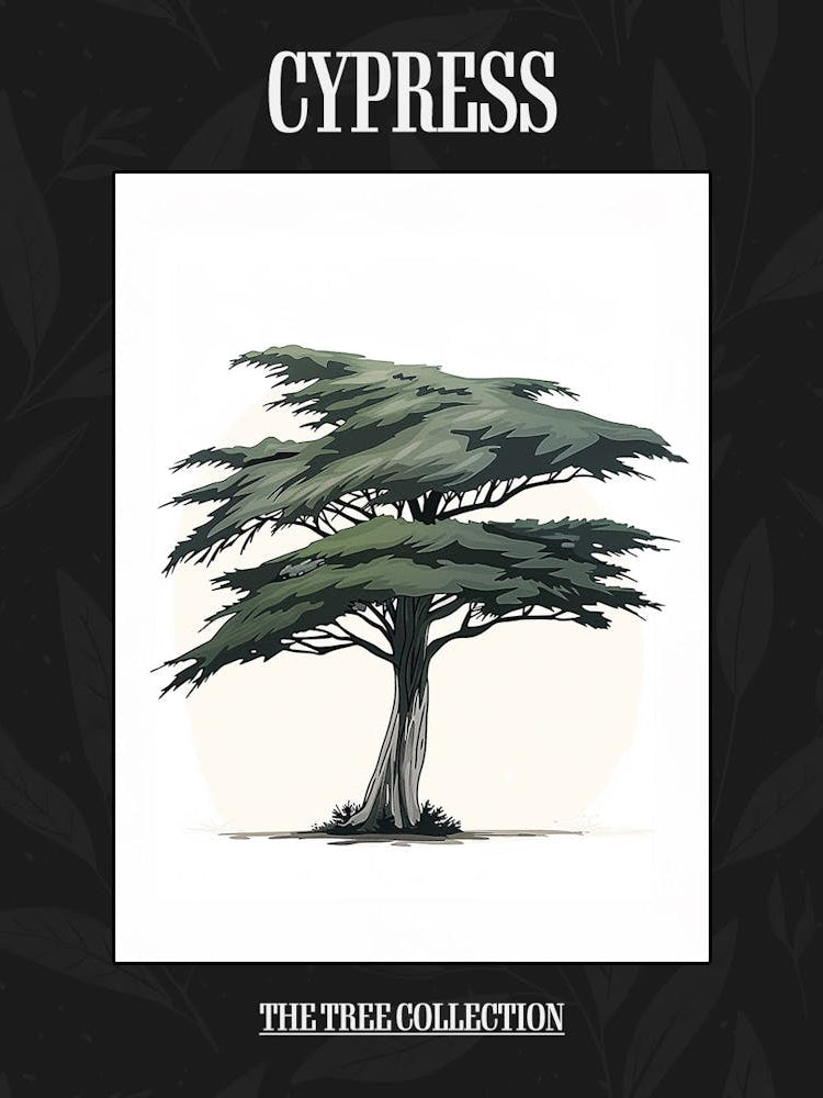 Cypress Tree Pixel Illustration 3 Poster