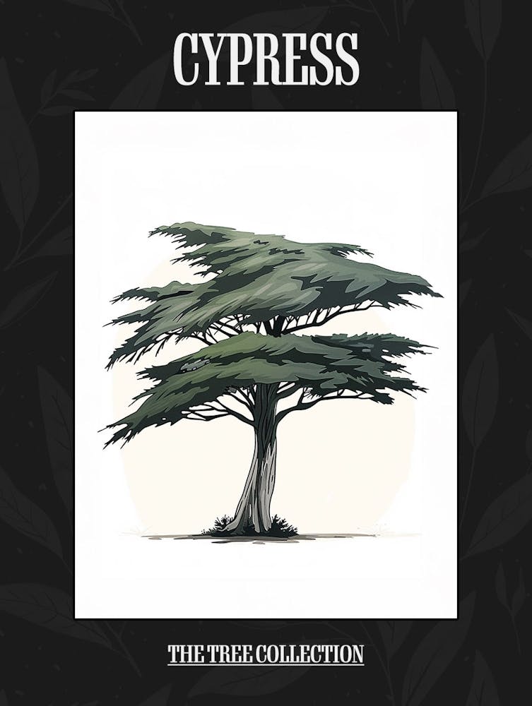 Cypress Tree Pixel Illustration 3 Poster