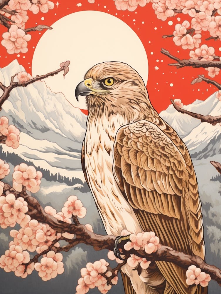 Bird Illustration Red Tailed Hawk 1