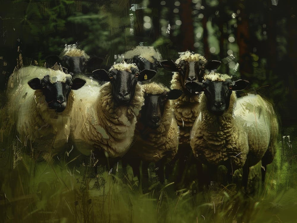 Sheep In The Woods