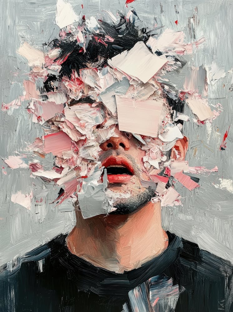 Man Covered In Paper
