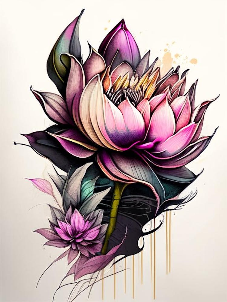 Bouquet de Fleurs de Lotus Graffiti 2