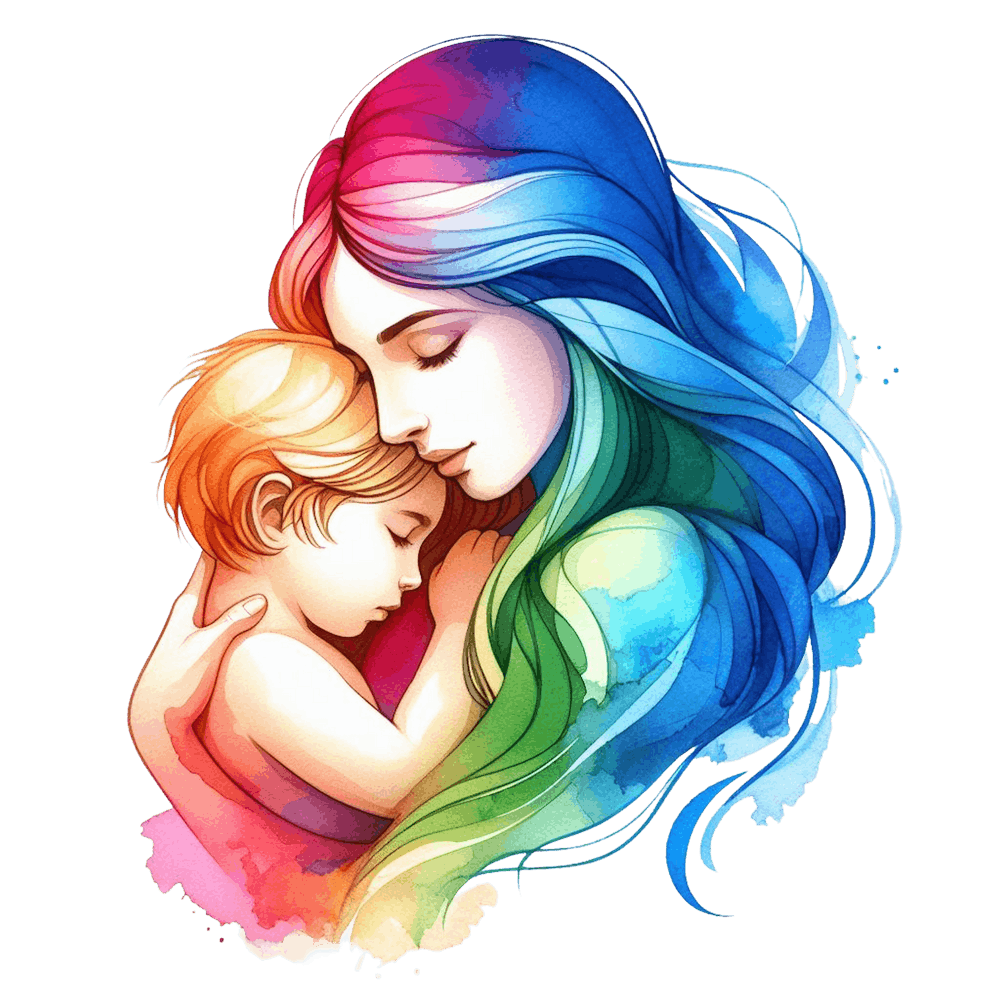 Mother And Child Watercolor Mothers Day 10