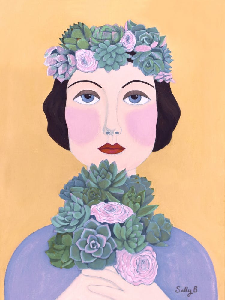 Woman And Succulents