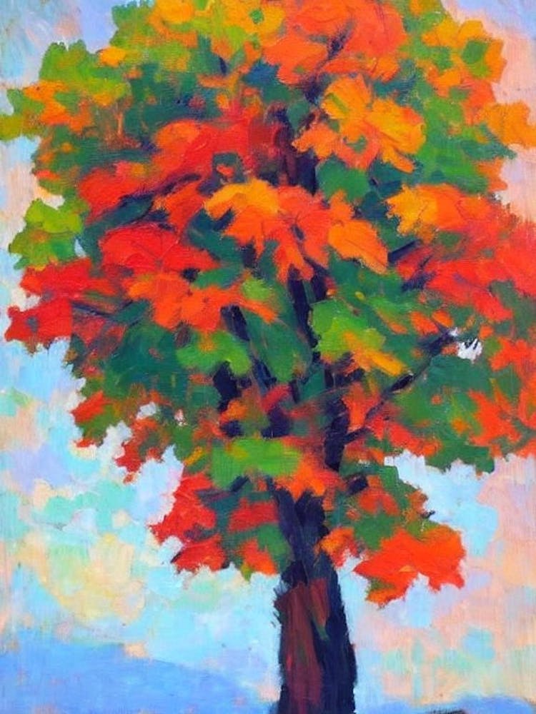 Amur Maple tree Abstract Block Colour