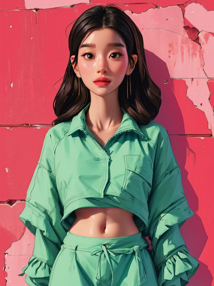 Illustriertes asiatisches Mädchen
