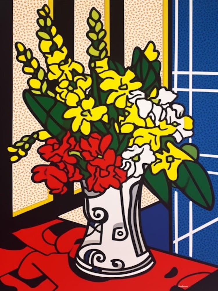 Mufliers Nature Morte Florale 3 Style Pop Art