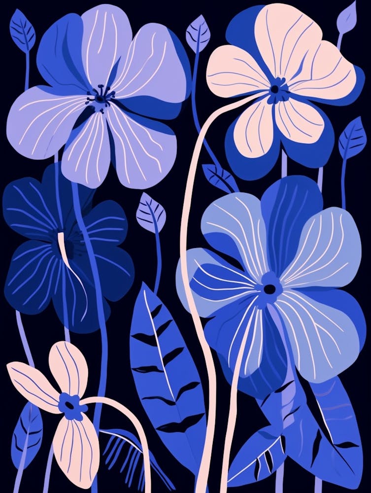 Blue Flower Illustration Lily 2