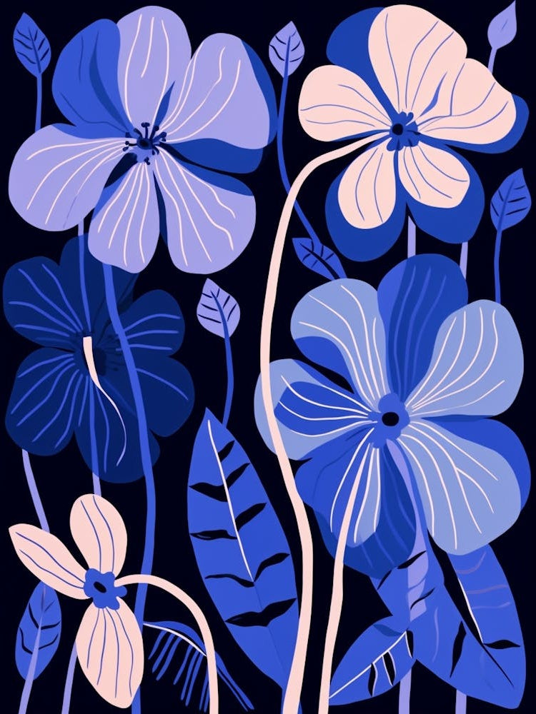 Blue Flower Illustration Lily 2