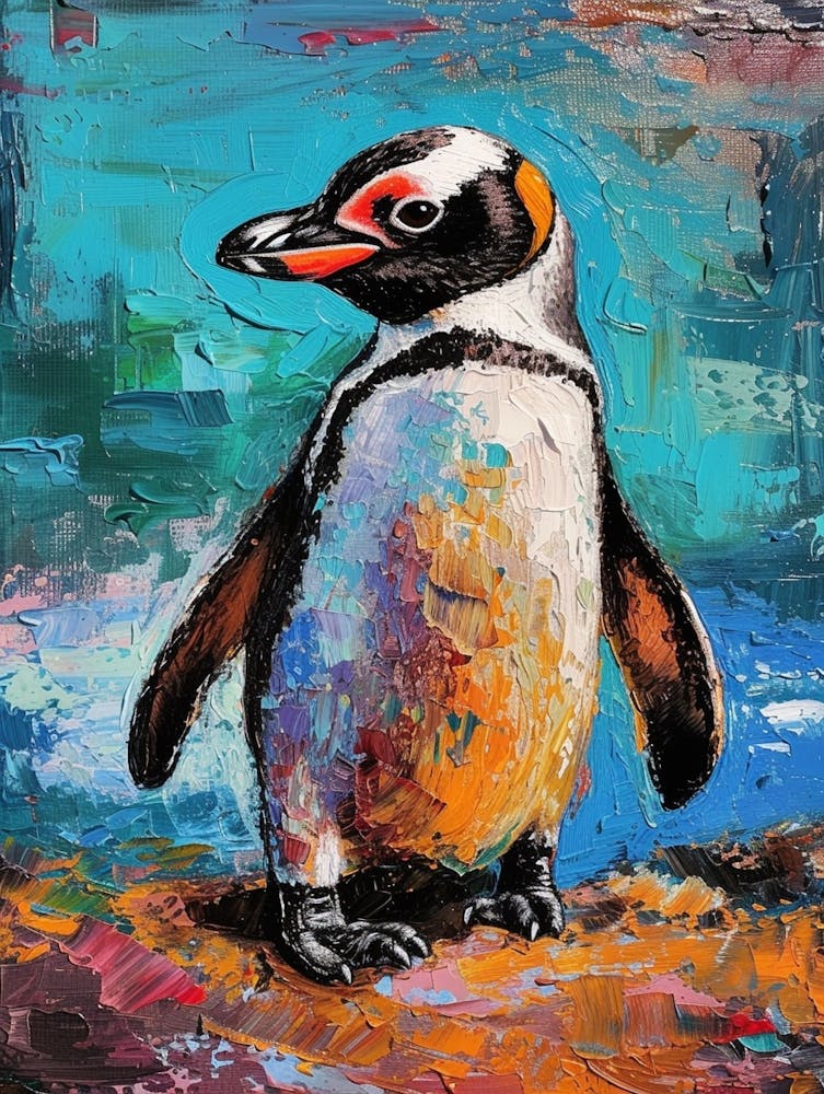 African Penguin King George Island Oil Painting 4