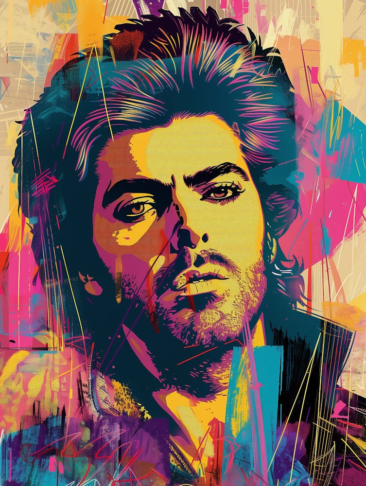 George Michael Retro Poster