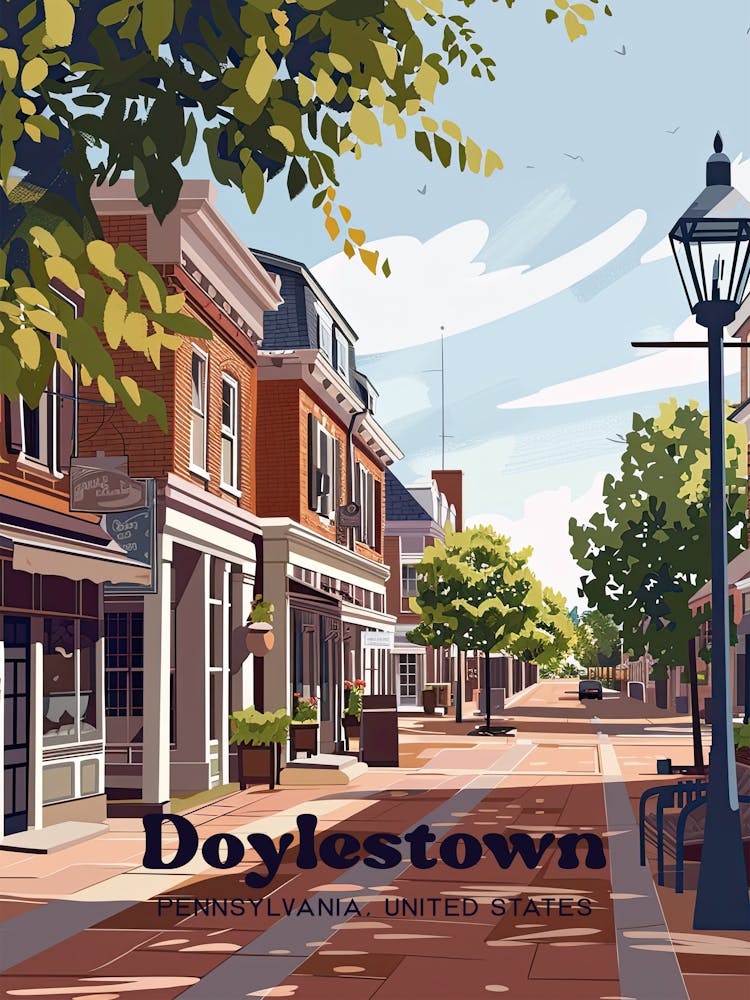 Doylestown Pennsylvania Beautiful Art Illustration