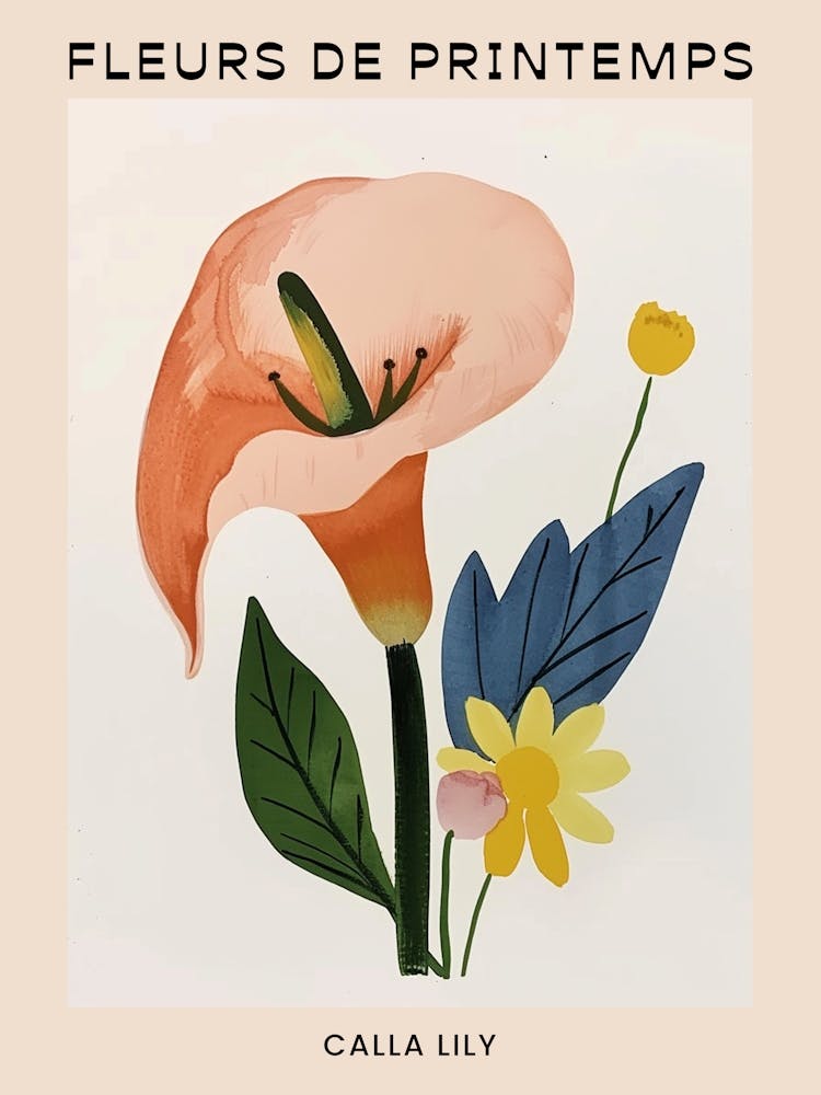 Spring Floral French Poster  Calla Lily 3