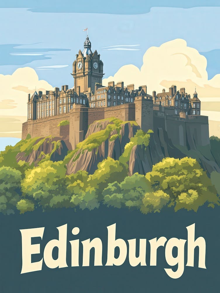Aihrgdesign A Vintage Travel Poster Of Edinburgh Featuring Th B7c12807 Ca62 4e86 9336 2cf5b53b3bdc 0