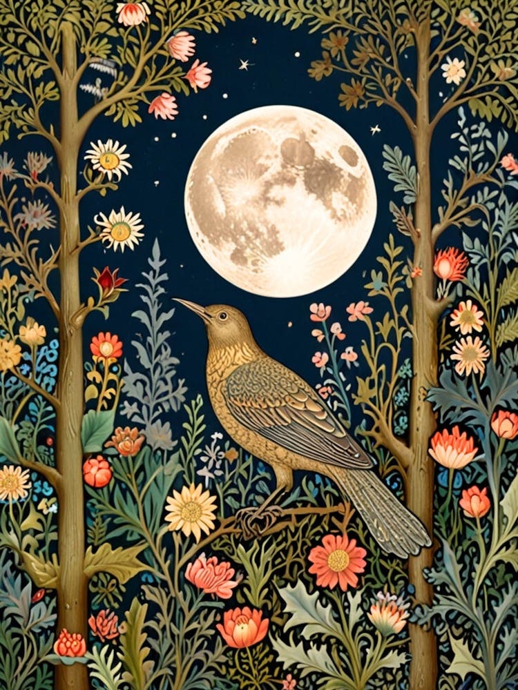 William Morris Bird In The Moonlight