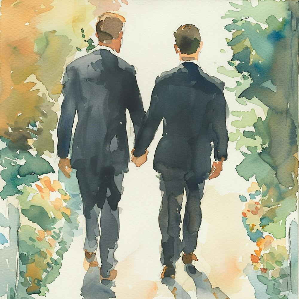 Two Men Holding Hands 1