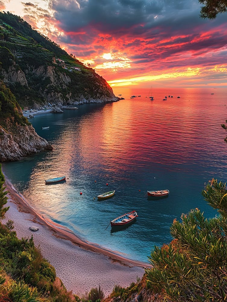 Sunset In Cinque Terre 1