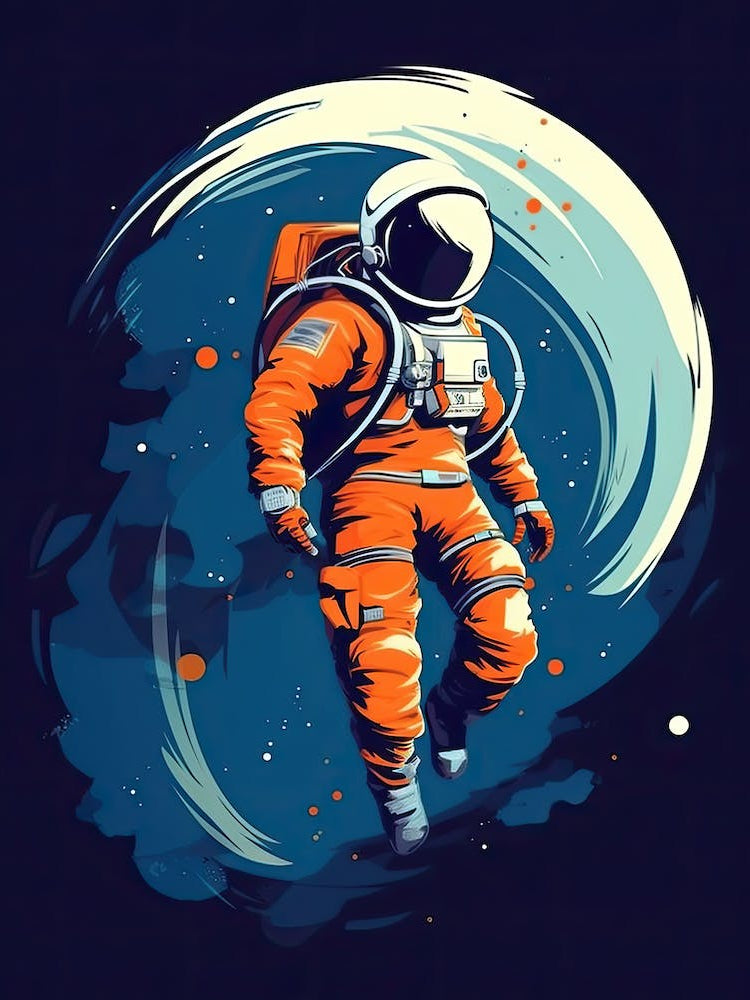 Cosmic Majesty: Astronaut's Presence