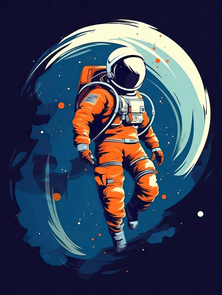 Cosmic Majesty: Astronaut's Presence