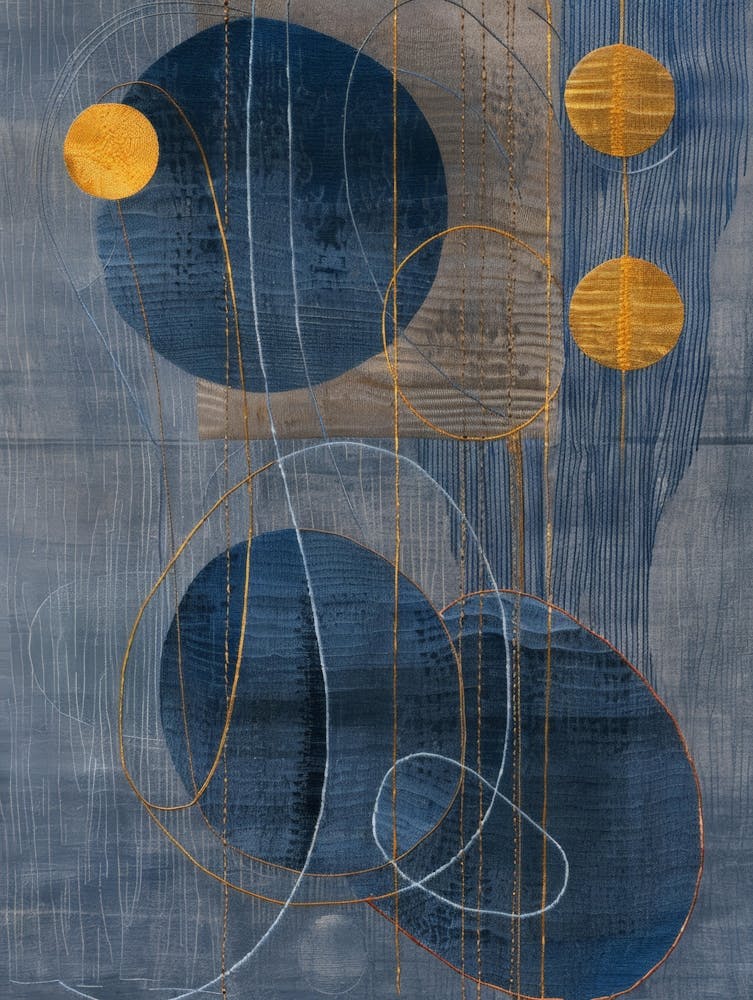 Blue And Yellow Abstract Painting 2
