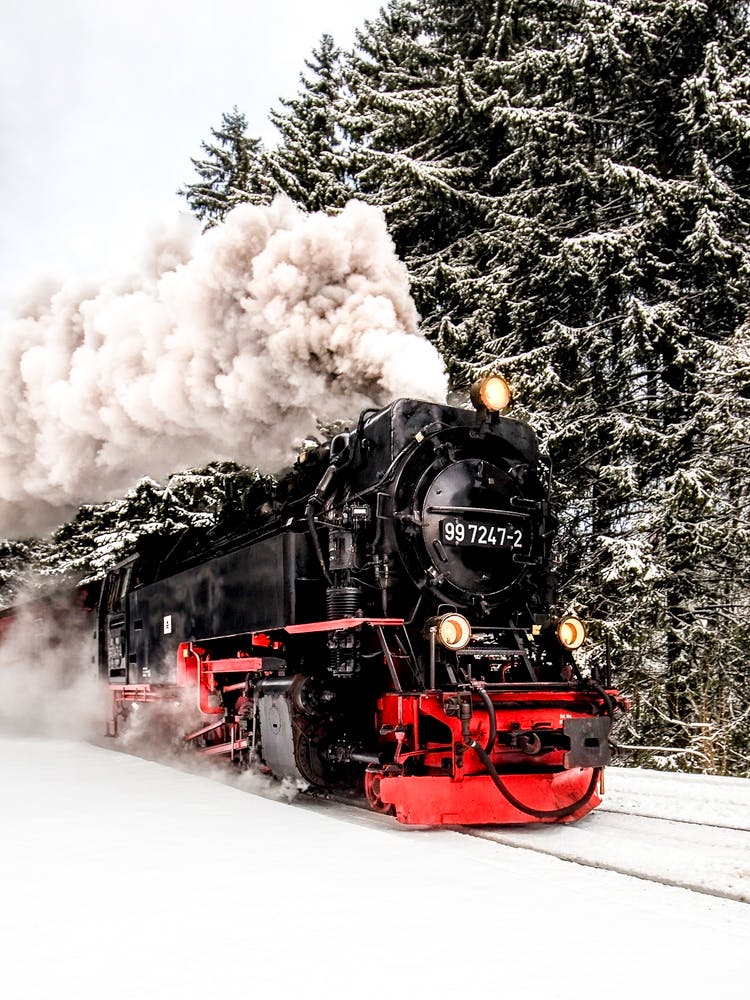 Steam Train in Winter Wonderland