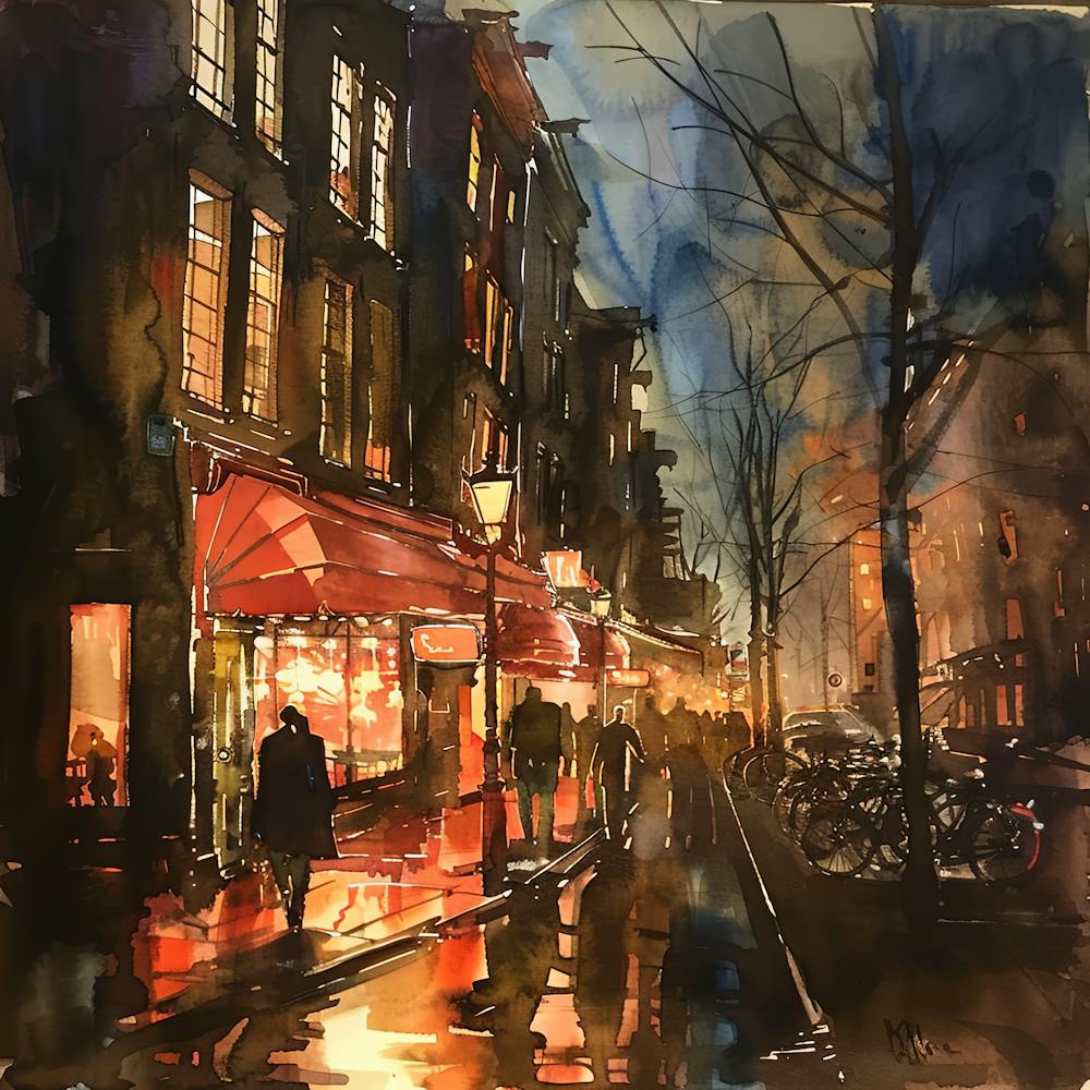 Amsterdam Red Light District at Night Series 2