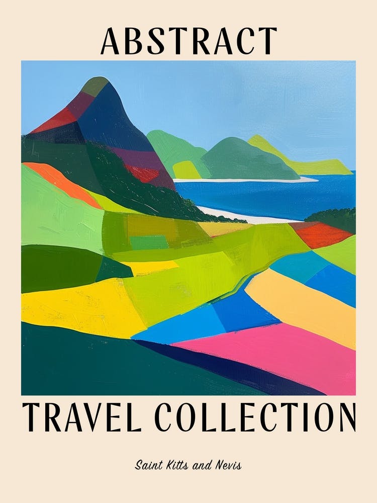 Abstract Travel Collection Poster Saint Kitts And Nevis 1