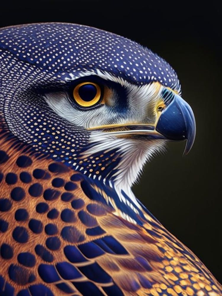 Falcon Pointillism Bird