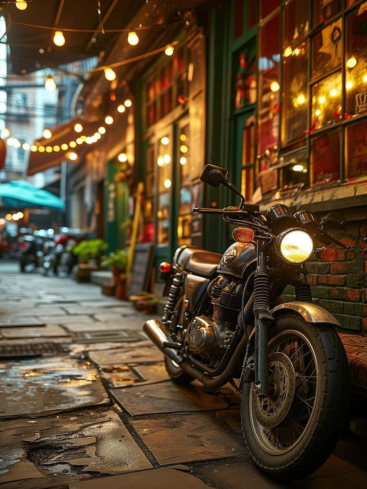 Motorcycle Parked On The Street 1