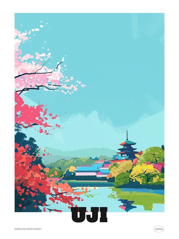 Uji Japan Colourful Travel Poster