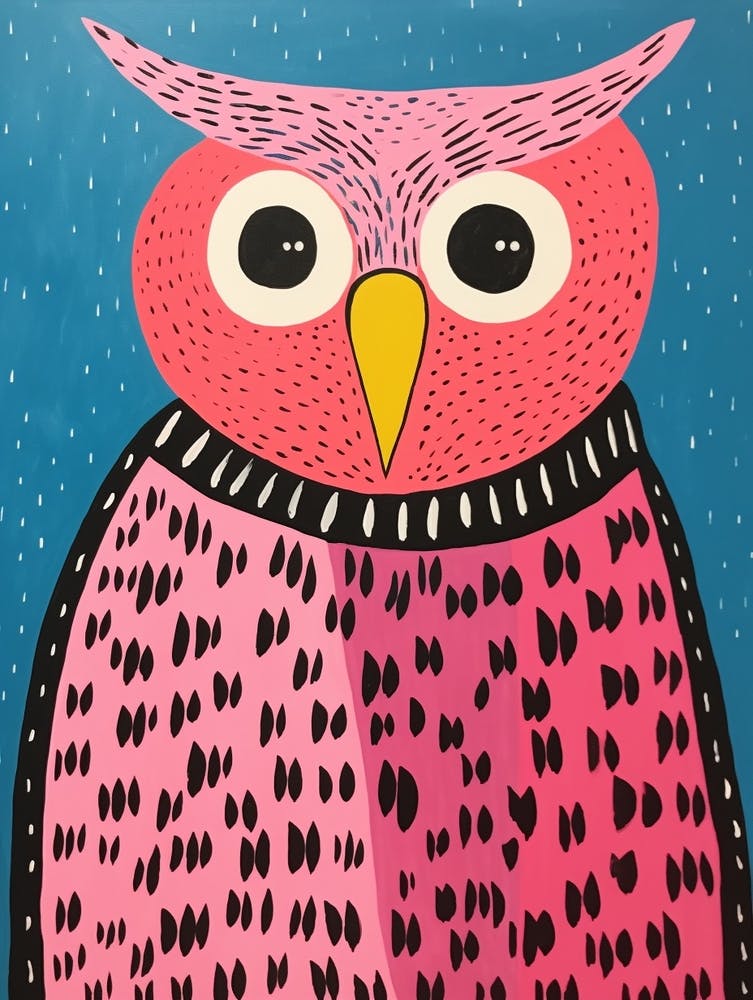 Pink Polka Dot Owl 7