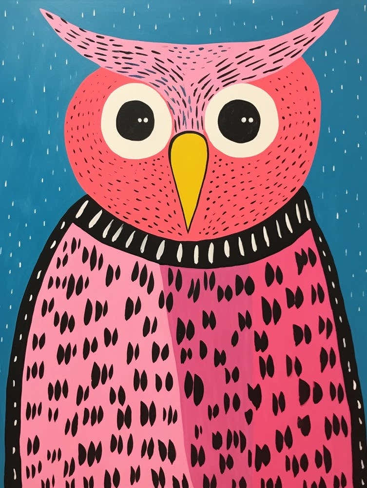 Pink Polka Dot Owl 7
