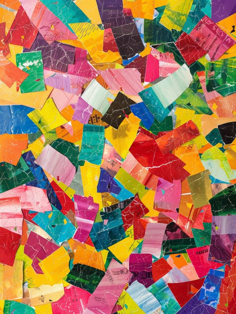 Collage, Mixed Media, Acrylic On Canvas